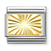 Nomination Composable Classic Link 030121/56 Etched Sunray Plate In Gold